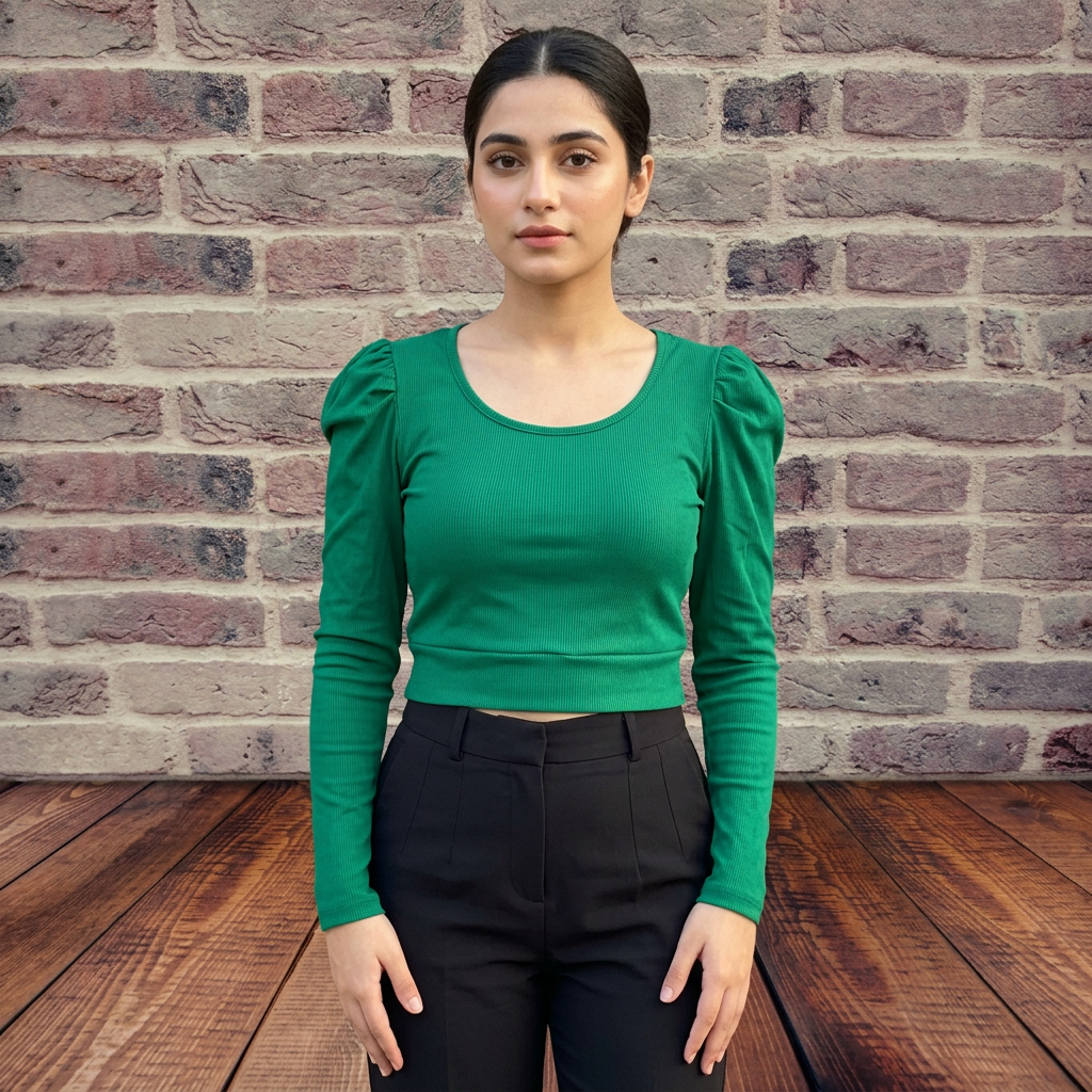 Crop Tops Blouse Short Body & Long Sleeve Best Qualityfull Good Stitching For Women