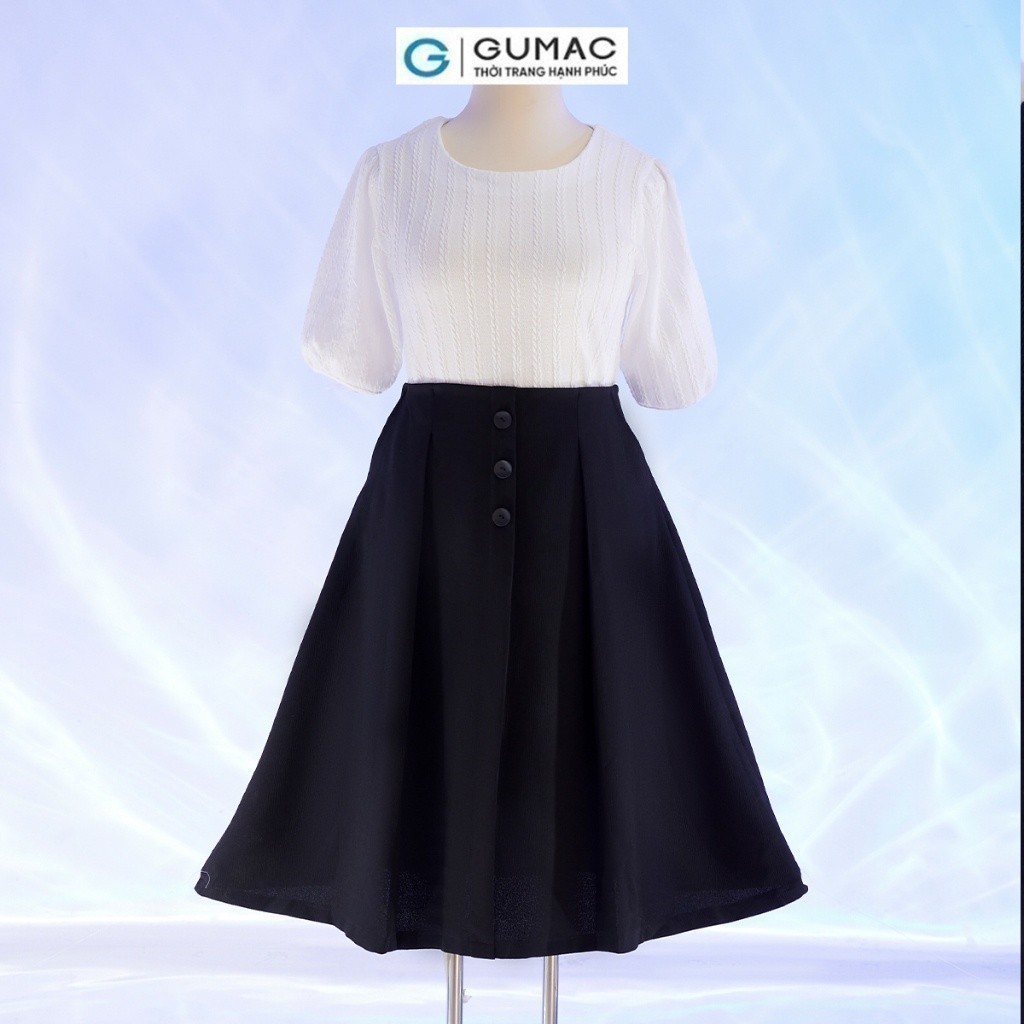 [15 - 17.6 |Voucher 8-15%] Chân váy nữ A bigsize đính nút thời trang GUMAC VD10051