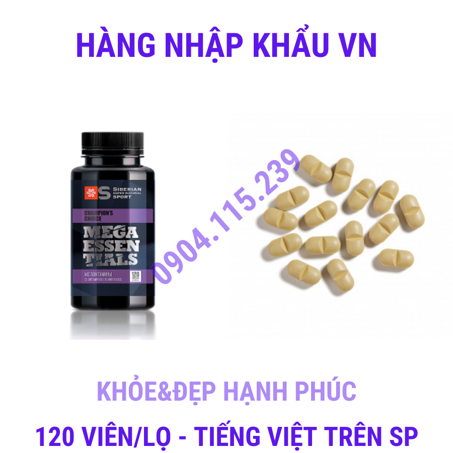 Thực phẩm bảo vệ sức khỏe Siberian Super Natural Sport Mega Essentials – 120 viên/lọ