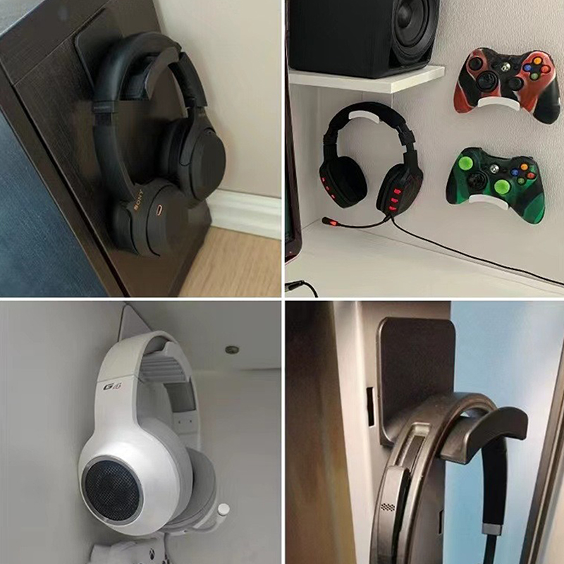 Universal Wall Mounted Headphone Stand Gaming Controller Holder Headset Display Rack Under Desk Hanger Hook For Earphone.