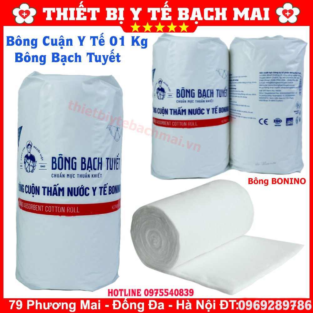 Bông gòn y tế bạch tuyết cuận 01kg - bông bạch tuyết