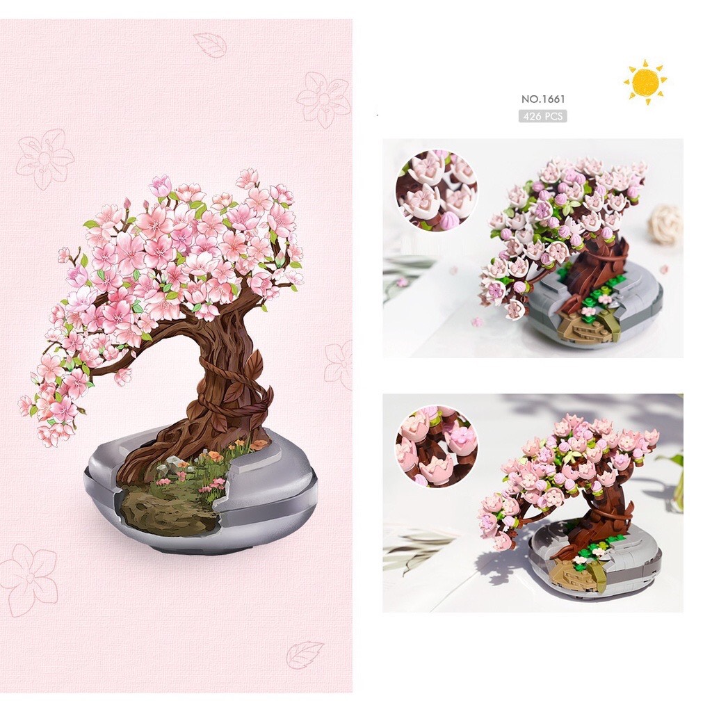 Bộ đồ chơi lắp ráp mô hình hoa Anh Đào mini 1661