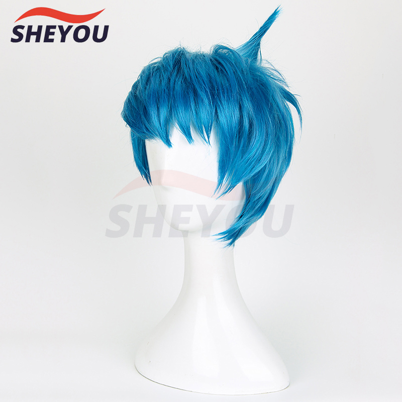VNC Movie Inside Out Joy Wig Short Blue Heat Resistant Hair