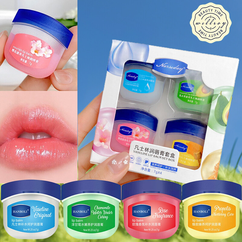 Sét 4 son dưỡng môi dưỡng ẩm chăm sóc môi Vaseline