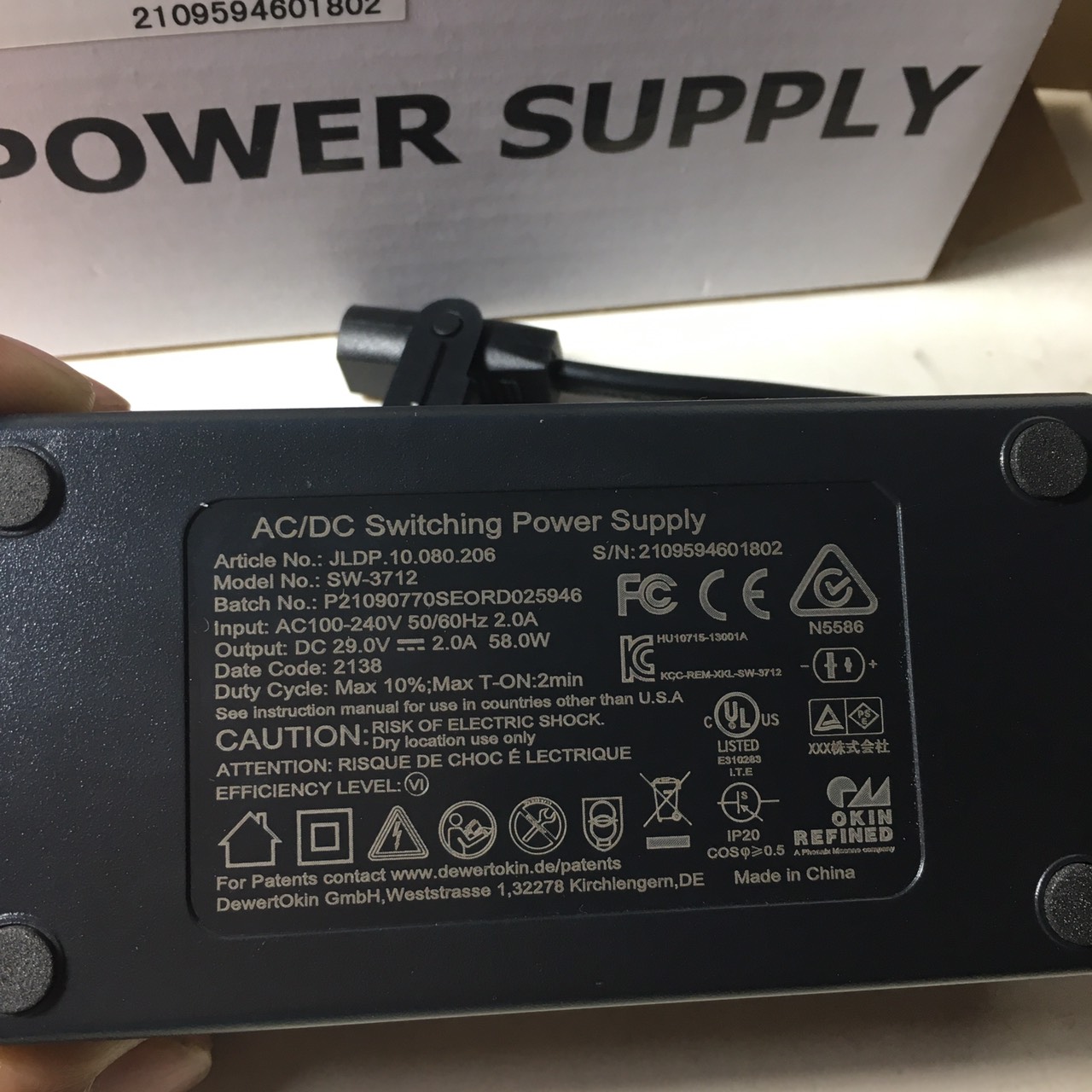 Nguồn 29V 2A DC, nguồn ghế tự động