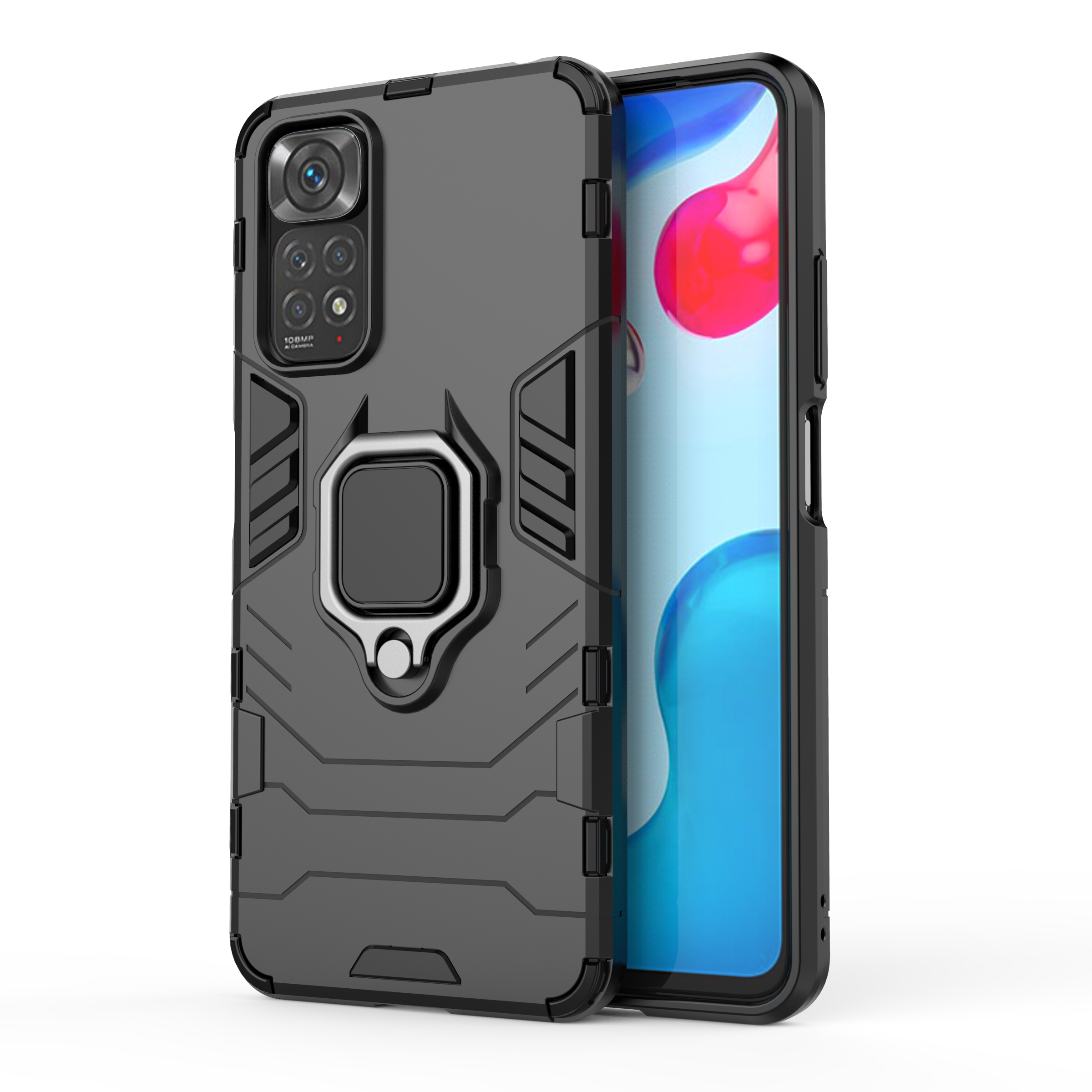 Lenuo Ốp Lưng Cho Xiaomi Redmi Note 11S Note 11 Pro 5G Note 8-Ốp Lưng Silicon TPU Và PC Cứng Hai Lớp Chịu Lực Nặng Giá Đỡ Vòng Kim Loại Chống Sốc Ốp Lưng Điện Thoại