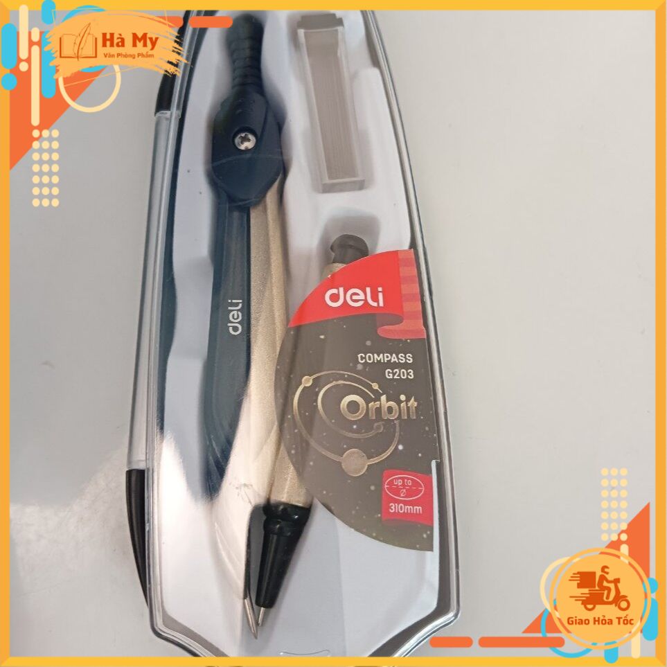 Compa Deli - thân kim loại - chì kim - EG20302