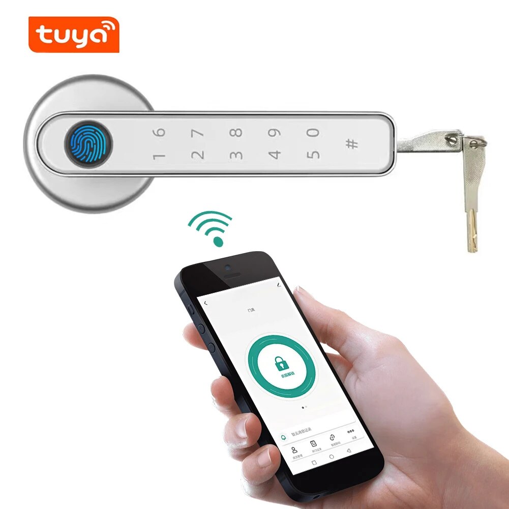 Tuya TTLOCK Control Art Door Lock Password Fingerprint Lock Bluetooth Art Home Digital Electronic Lock Security Protection