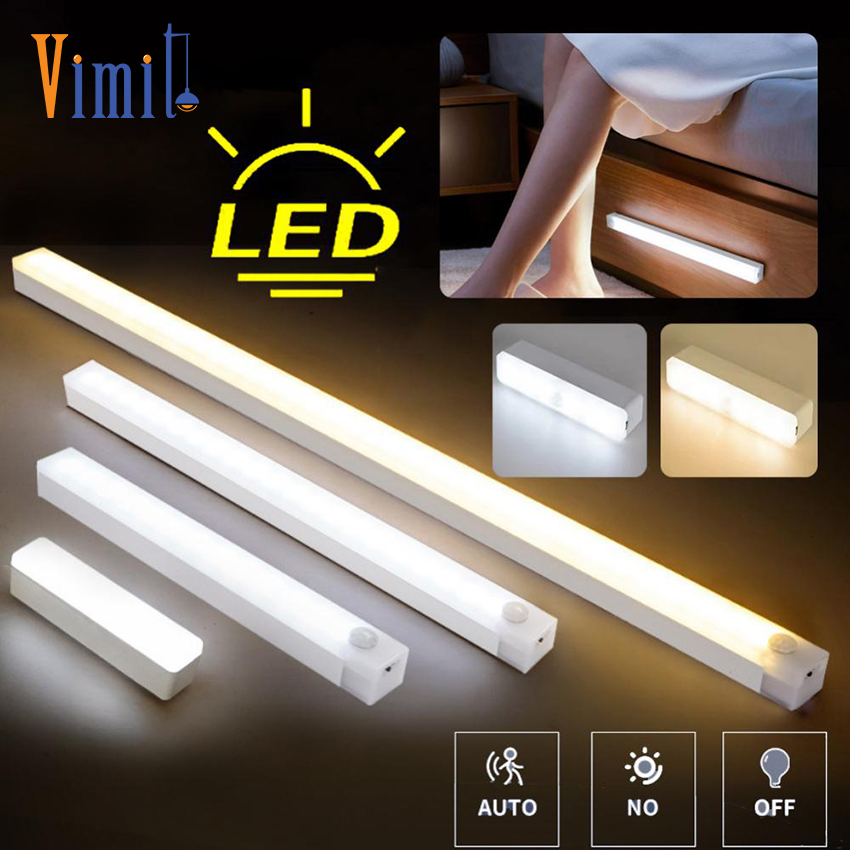Vimite 20 30 50cm LED Motion Sensor Bar Night Light USB Rechargeable