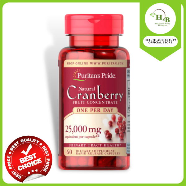 Puritan's Pride Natural Cranberry Fruit Concentrate 25000mg Kidney care ...