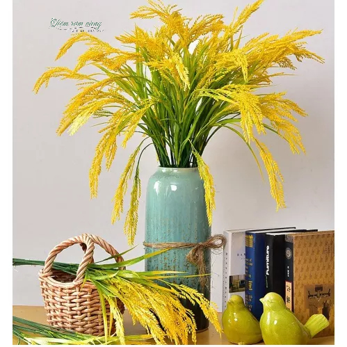 Cành lúa vàng trĩu bông size lớn-bông lúa giả decor