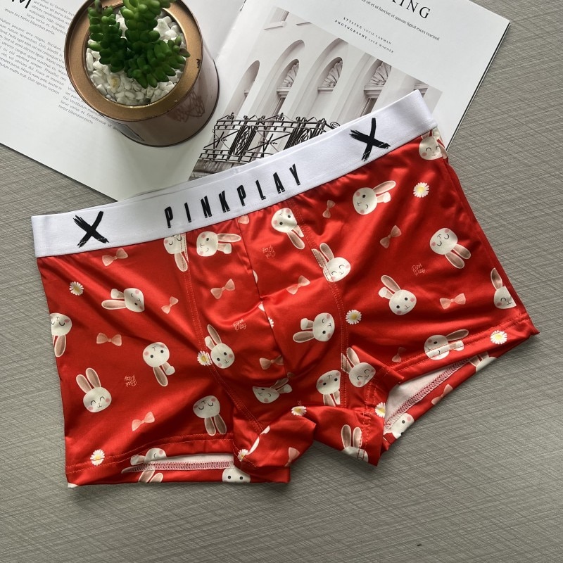 TECHOME Christmas Panties Unisex Briefs Panties Rabbit Men's