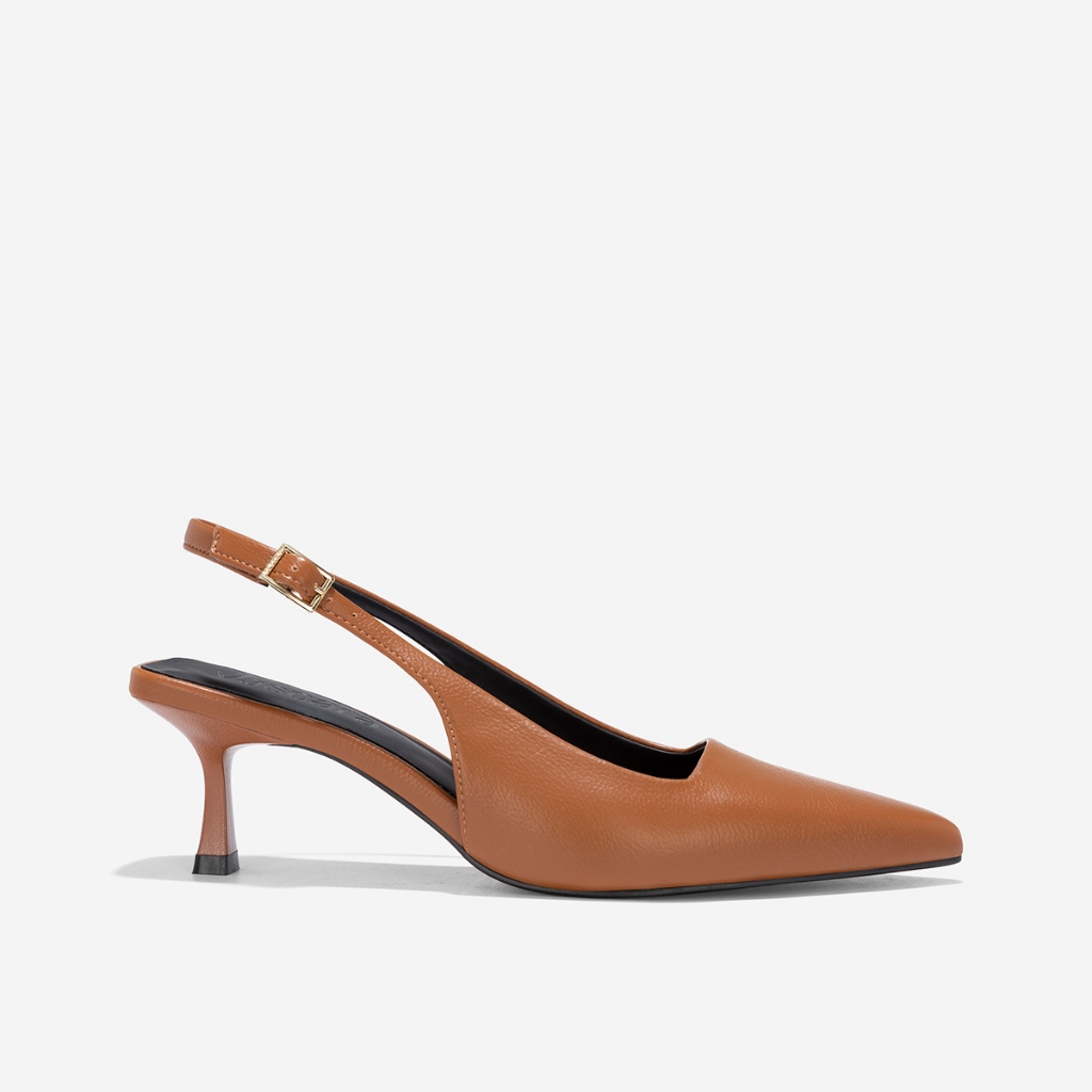 Vascara Giày spool heel slingback mũi nhọn - BMN 0652