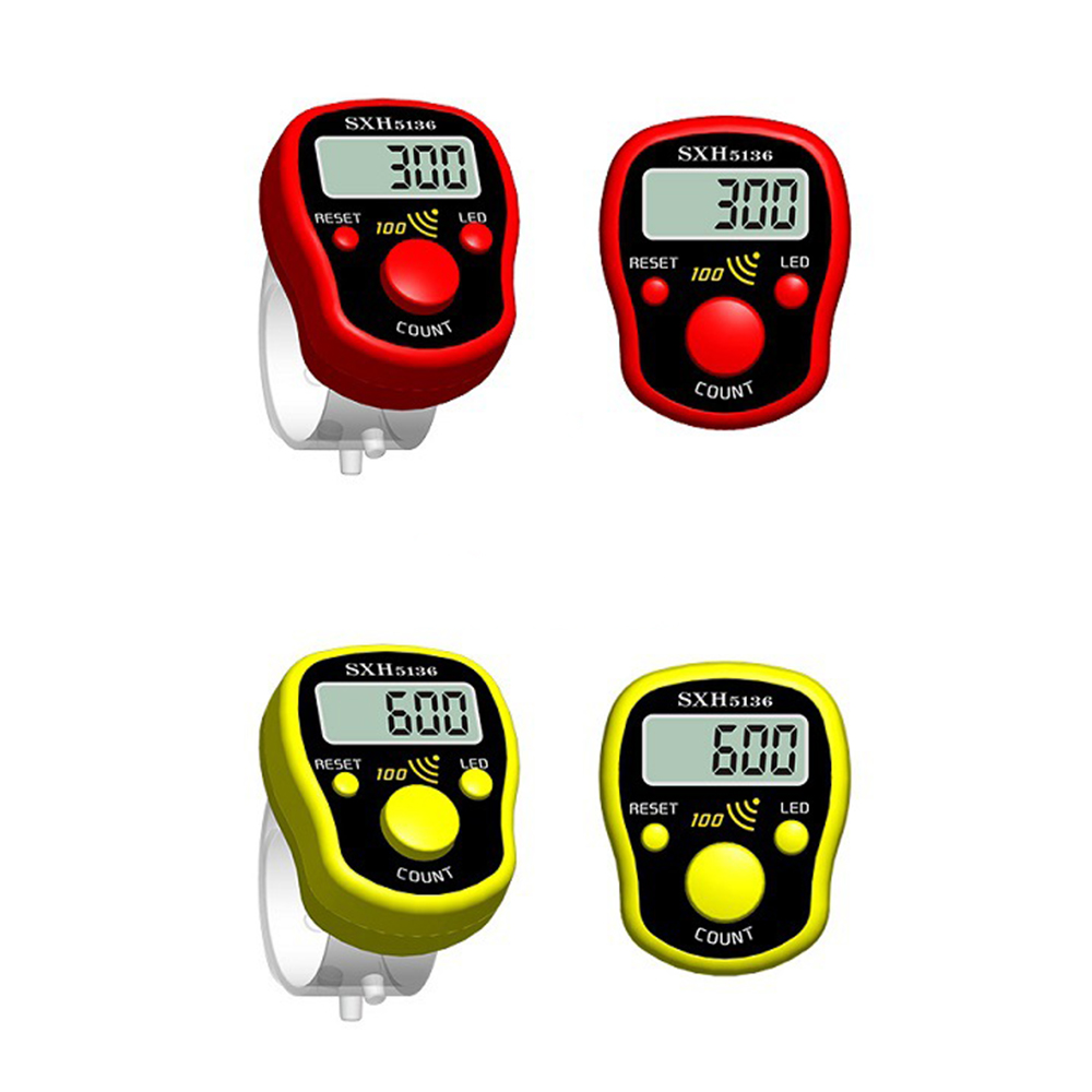 DIPPRUN Finger Counter SXH5136 Finger Ring Electronic Counter LED Nightlight Counter(Color Random)