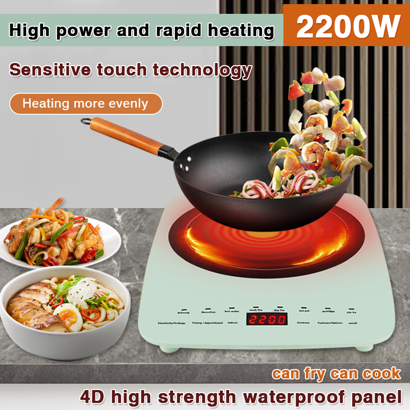 2200W Induction Cooker High Periuk Induksi Kitchen Appliances Electric Ceramic Cooker Household