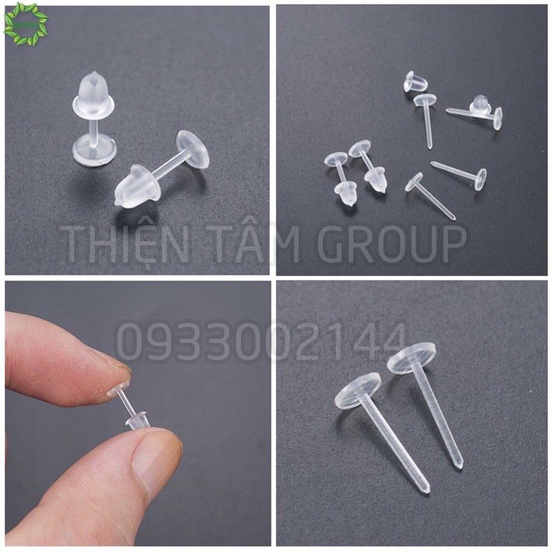 Khuyên tai nhựa giữ lỗ 10 chiếc