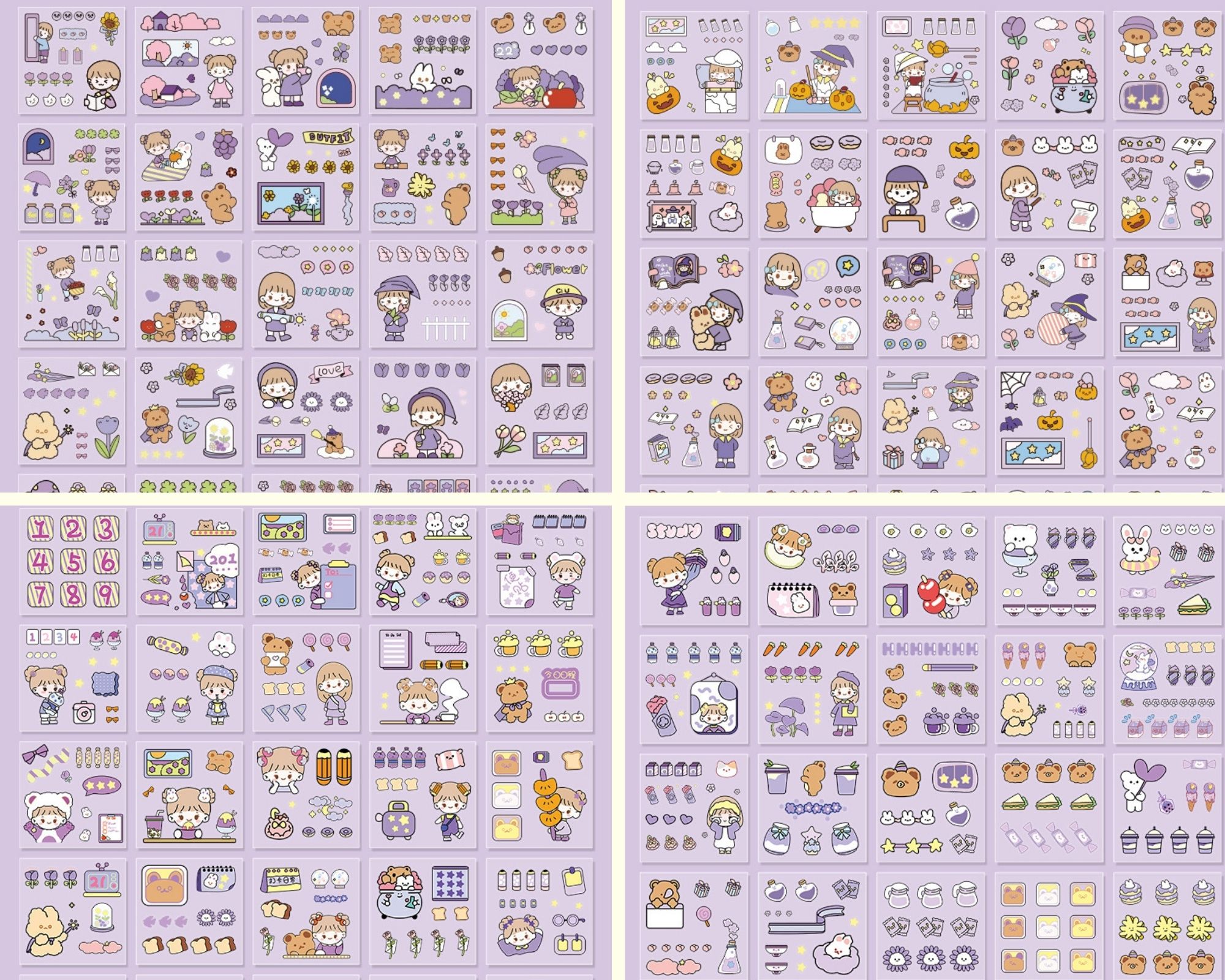 Hộp 100 tấm sticker cute - Momo Chan