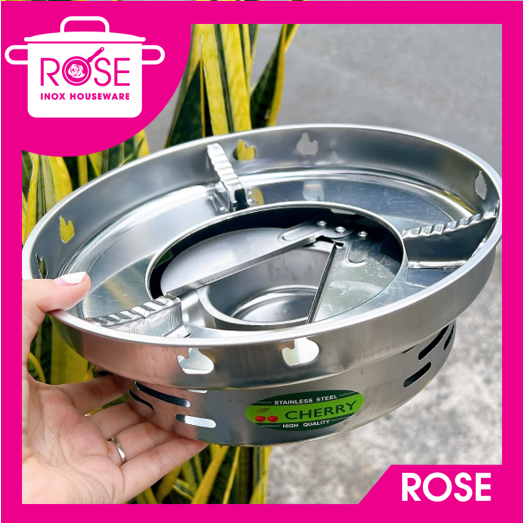 Bếp cồn inox chắn gió CHERRY siêu rẻ - Bếp cồn dã ngoại tiệu lợi