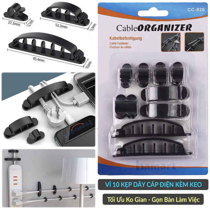 10pcs Cable Organizer Wire Storage Desktop Cable Cord Holder Electric Wire Clip for Home Table Computer Wall Storage Sort Out