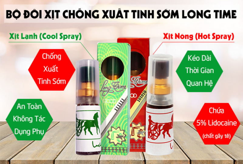[HN]Combo 2 Chai xit LongTime kéo dài thời gian (xanh và đỏ)