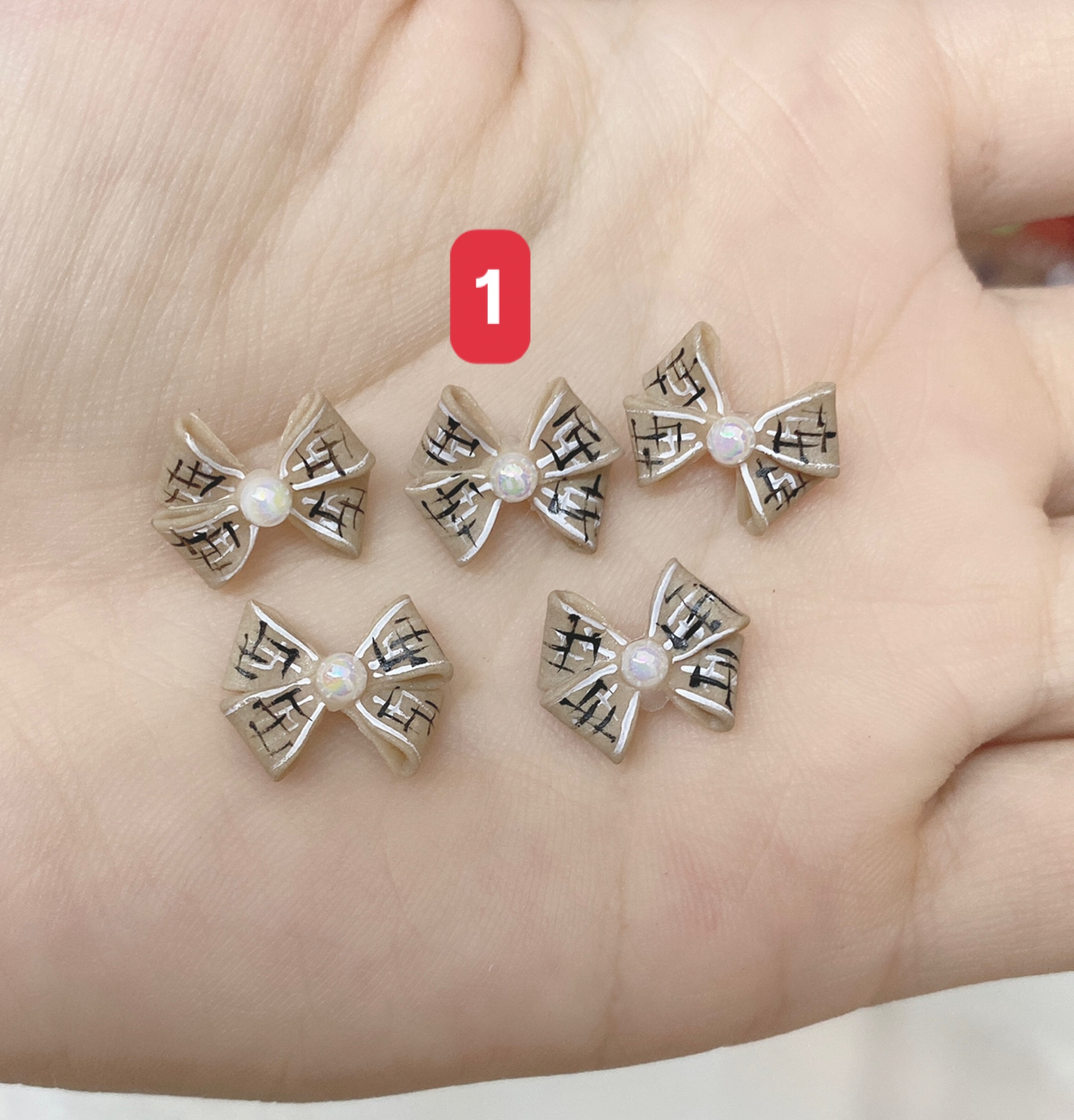 Nơ bột gắn móng ,hàng chuẩn đẹp như hình (Giá 1 nơ)- Mini Nails