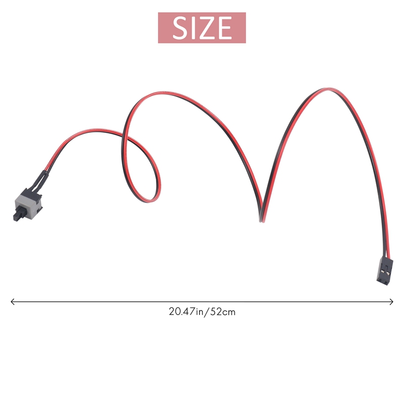 20.5" Long Power Button Switch Cable for PC Switches Reset Computer