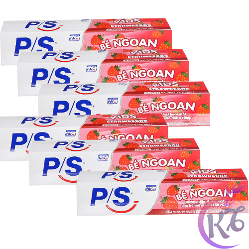 Combo Kem đánh răng trẻ em P/s bé ngoan hương dâu thơm mát tuýp 35g không cay an toàn khi bé nuốt - kem danh rang ps cho be