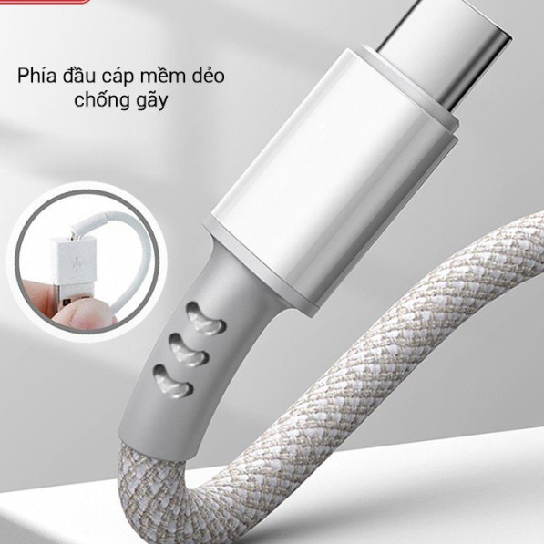 Cáp sạc nhanh 3 đầu ( Type-C to L+ L + C ) công suất 12w