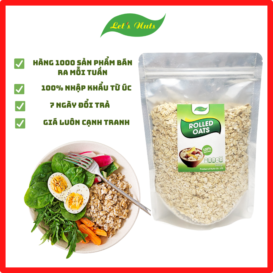 Yến mạch Úc tươi instant oats, rolled oats cán vỡ, mỏng túi 500g-1kg giúp giảm cân tăng cơ giảm mỡ bảo vệ sức khỏe SuSuToShop