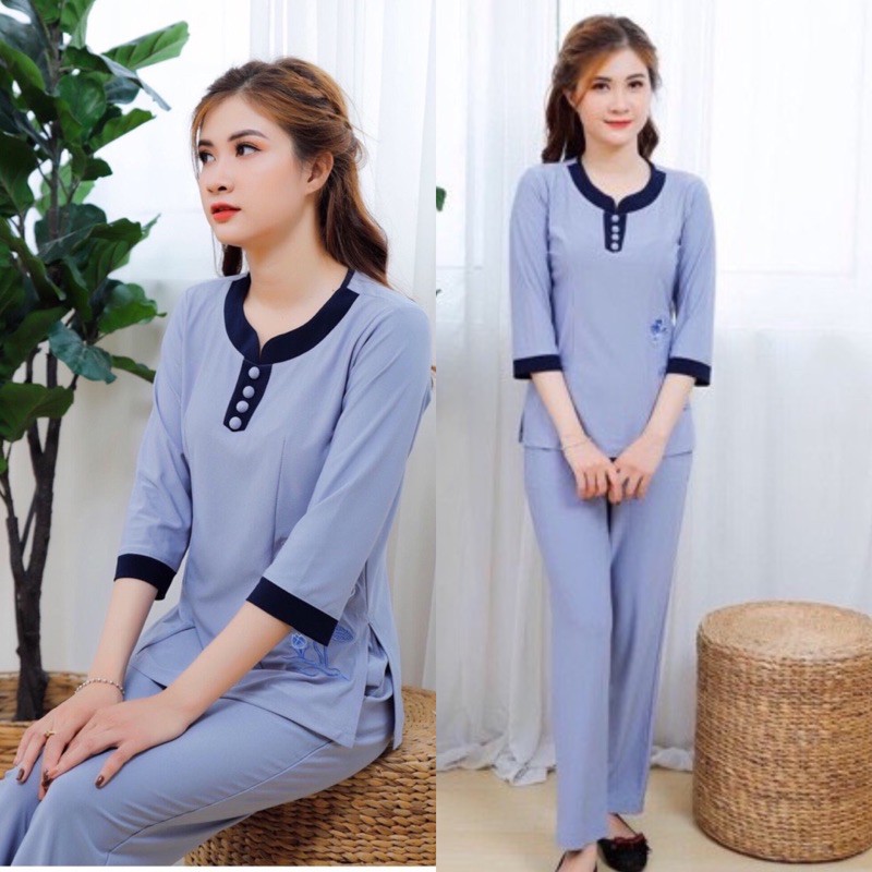 Đồ Lam Đi Chùa # Thun Phối Y # Đồ Bộ # Nữ # Đủ Màu