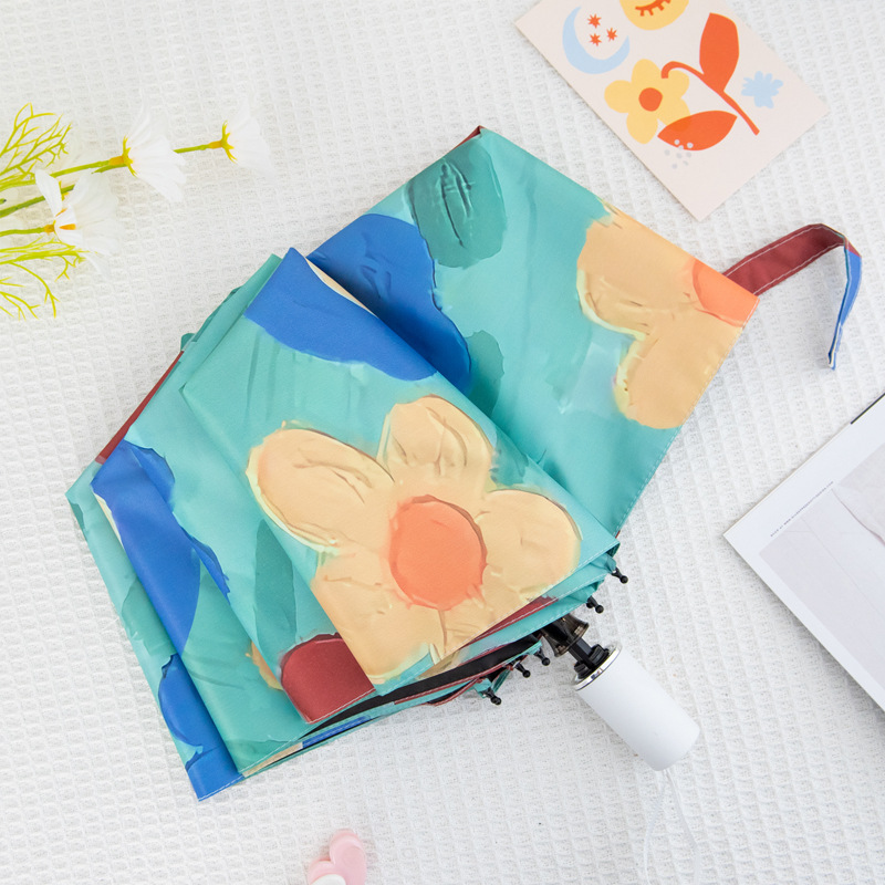 Umbrella Fashion umbrella, portable umbrella small umbrella folding umbrella Waterproof sun umbrella portable umbrella folding umbrella-multicolor pocket folding umbrella UPF/UV sun umbrella cute color small size folding umbrella easy to carry.