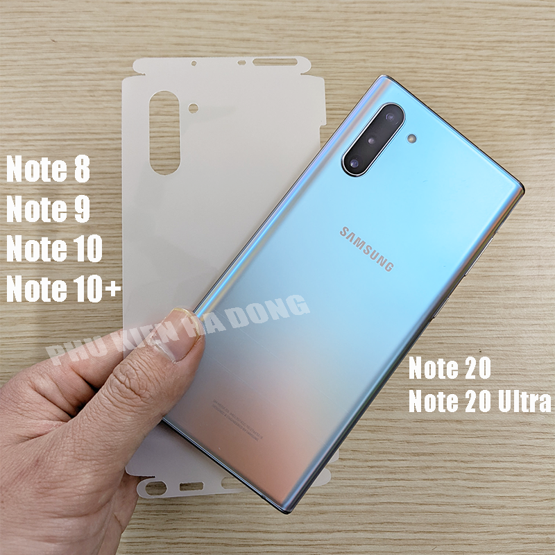 Miếng dán PPF full mặt lưng và viền Note 20 Ultra / Note 20 / Note 8 / Note 9 / Note 10 / Note 10 Plus