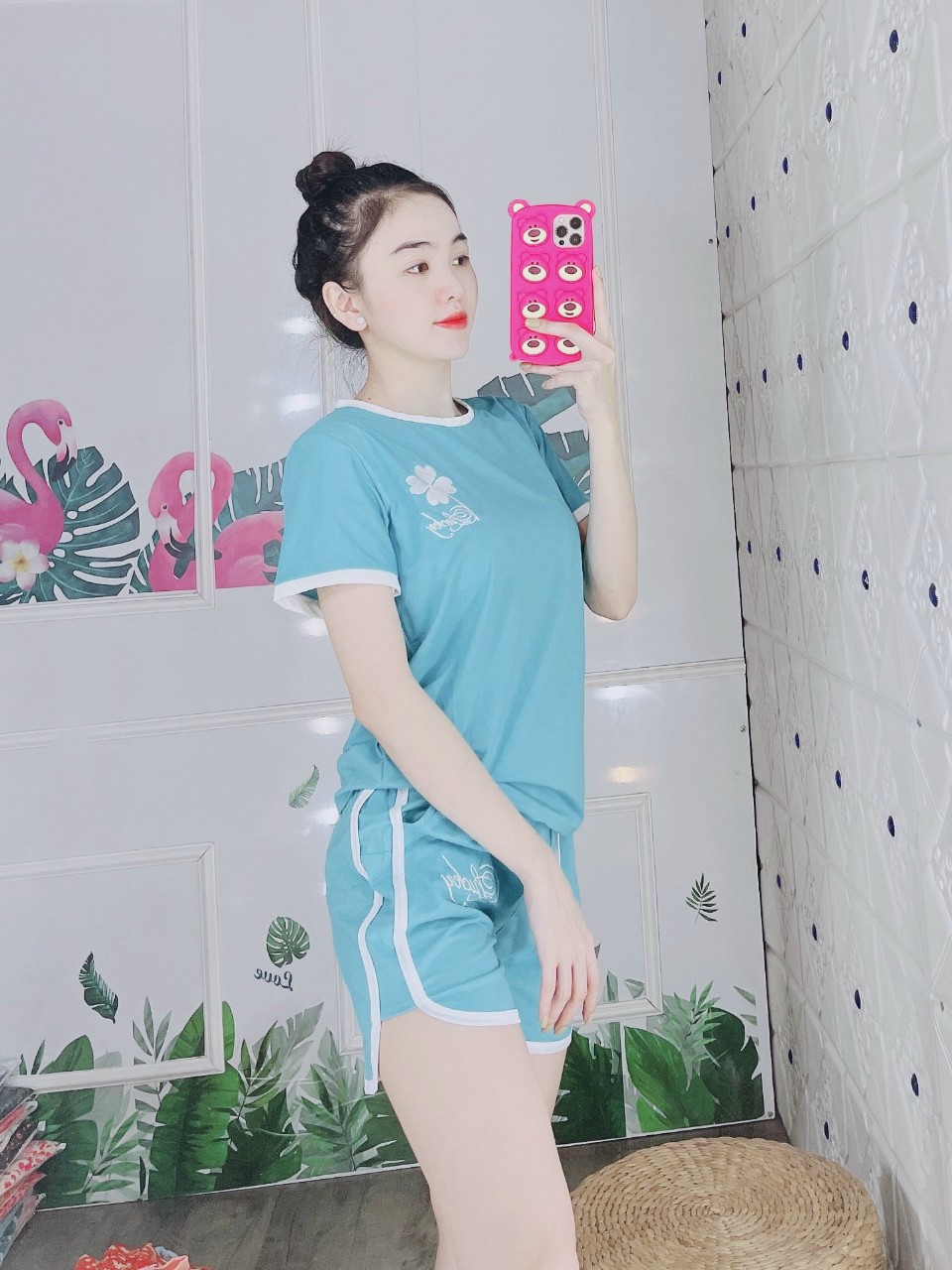 ❤️CÓ BIGSIZE ĐẾN 85KG❤️ Đồ bộ nữ Pumaa quần đùi  thun cotton thoáng mát co giãn Set đồ bộ mặc nhà thể thao năng động bigsize (43-85kg) B05