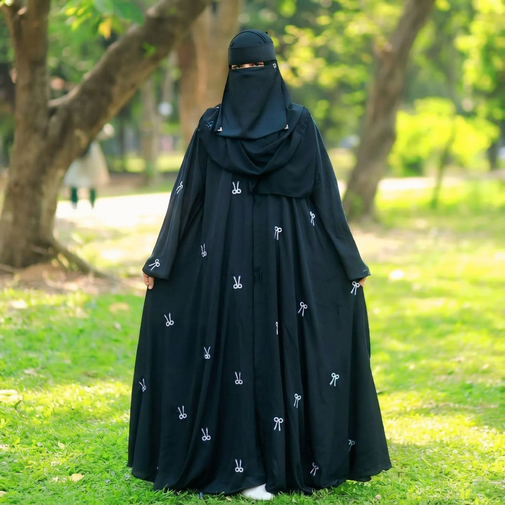 Abaya borka Dubai Charry Georget Stylish Embroidery Work Party Borka For Women
