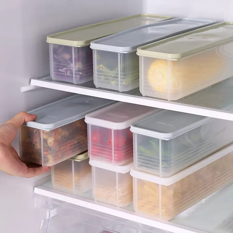 Fresh Box Noodle Plastic Food Preservation Sealed Box Rectangle Fruit Container Refrigerator Storage Kitchen Supply Home Tool. 