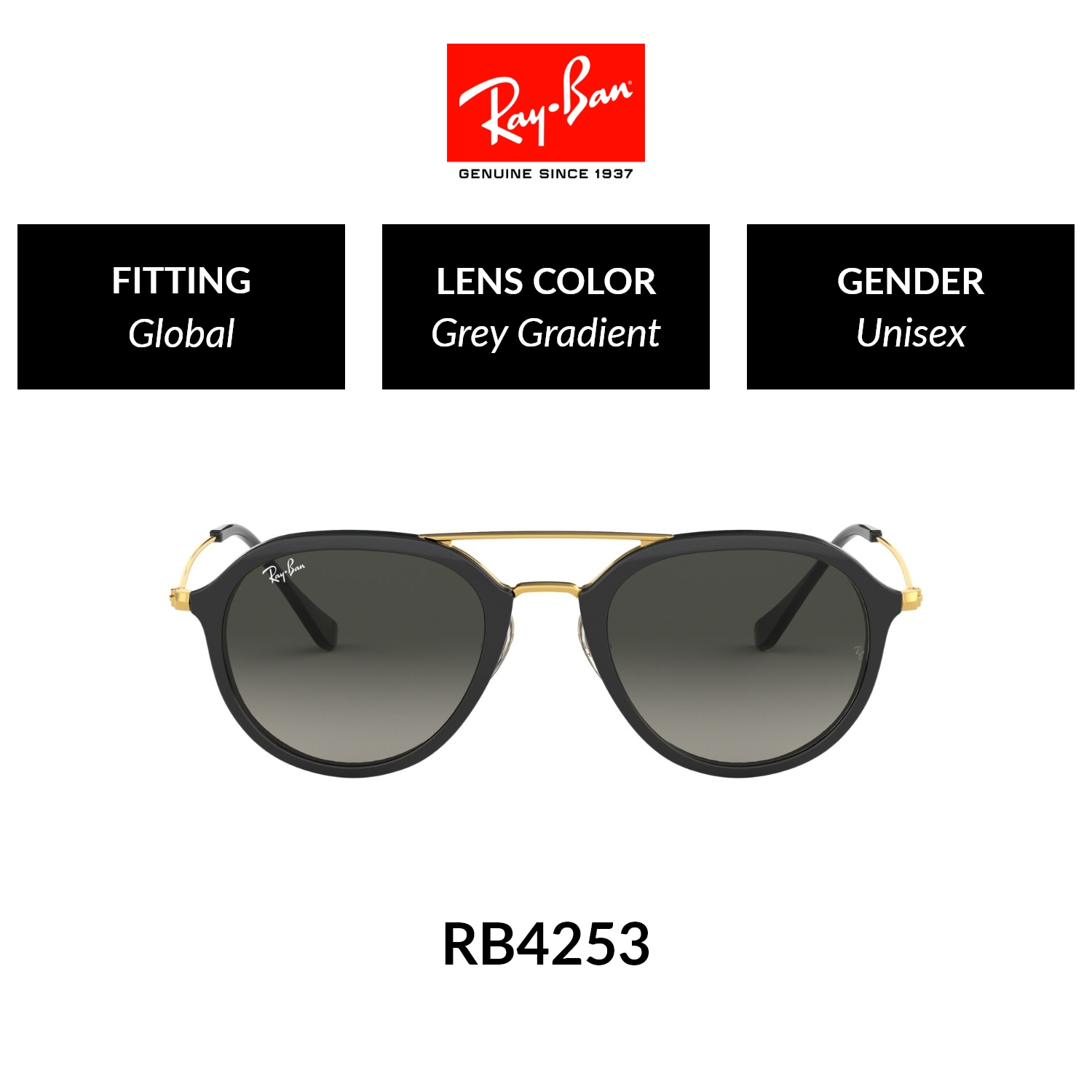 Ray Ban Phantos Rb4253 601 71 Unisex Global Fitting Sunglasses Size 53mm Lazada Singapore