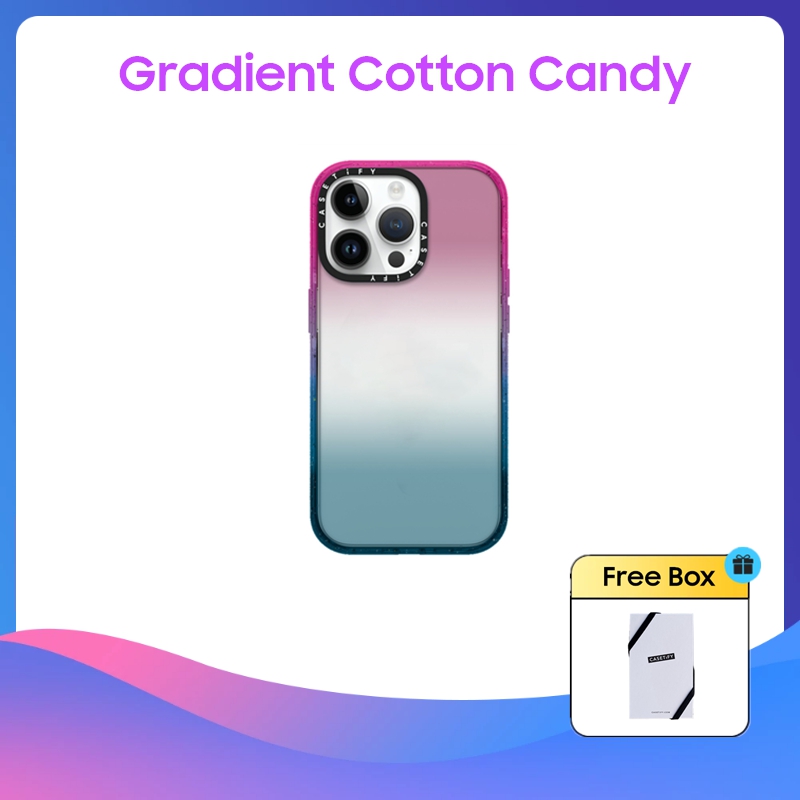 Original Casetify Gradient Cotton Candy Solid Color Hard impact Case Cover For iPhone 11 12 13 14 15 Pro Max Casing