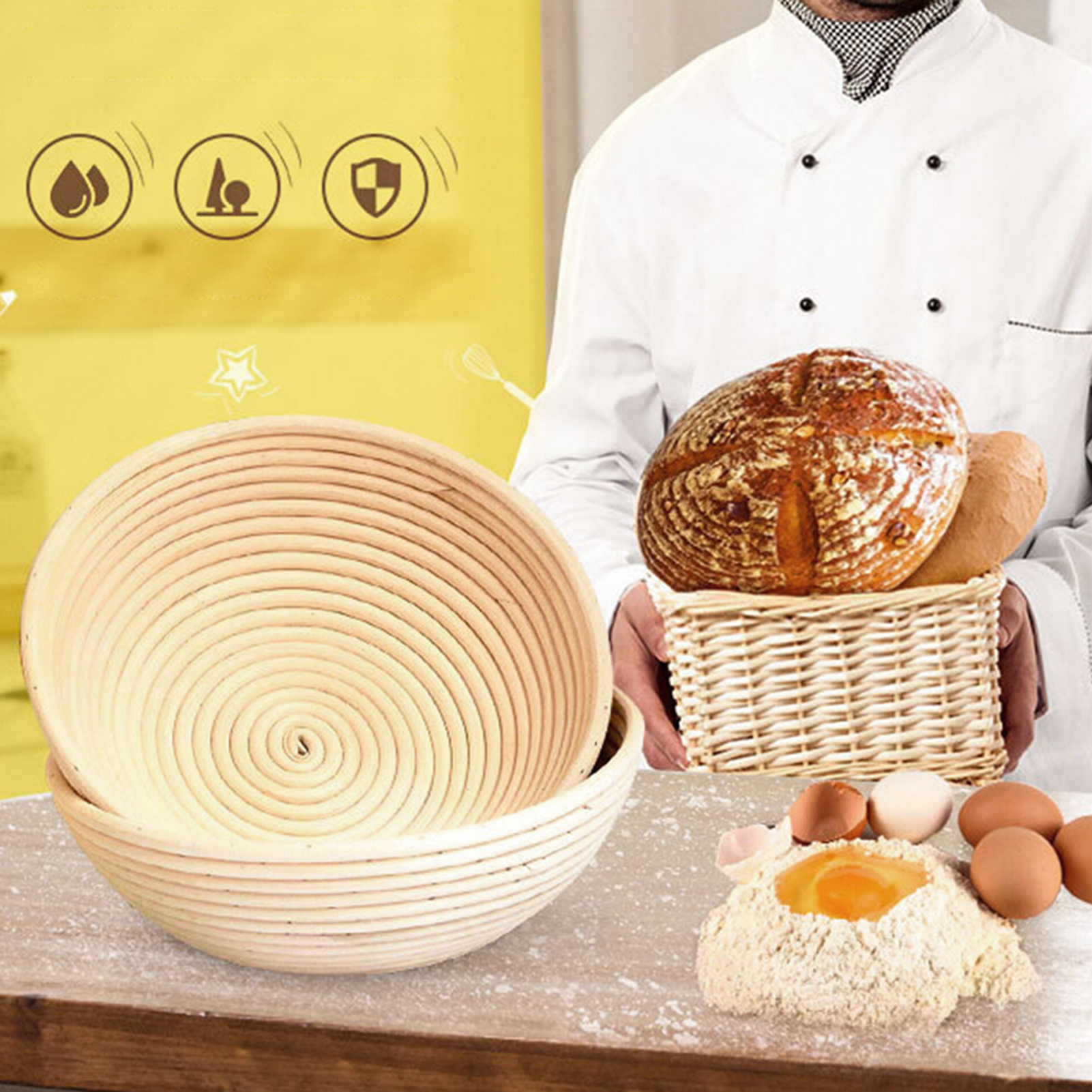Environmentally Friendly Bread Basket Premium Eco-friendly Bread Proofing Basket Durable Reusable Easy to Clean Ideal for Bakers