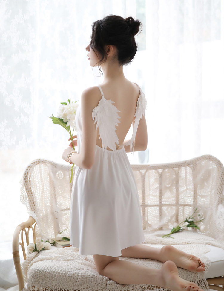 [Che tên] Váy ngủ lụa nữ 2 dây kèm đôi cánh thiên thần Back Angel
