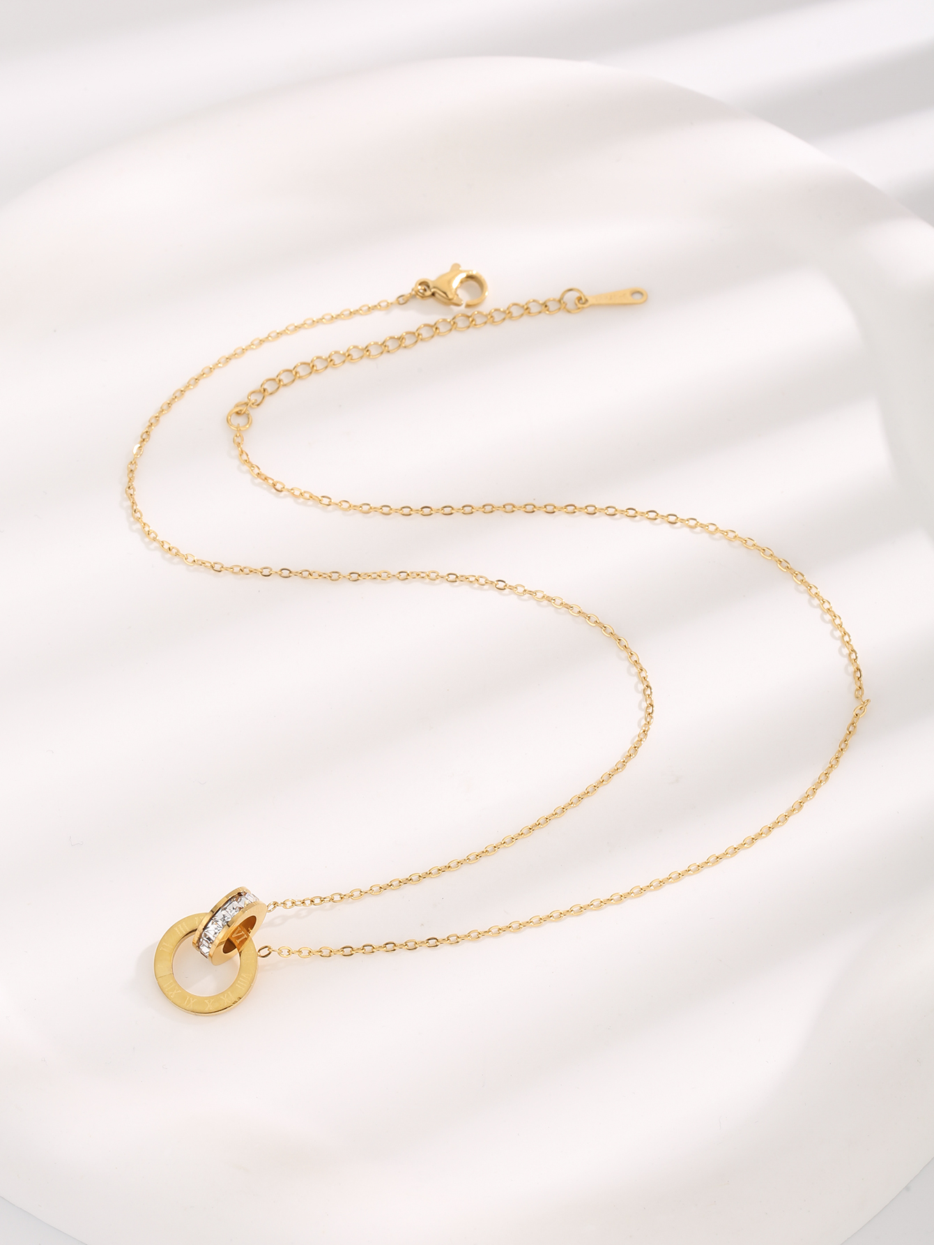 18K Gold Plated Stainless Steel Interlocking Circles Infinity Style ...