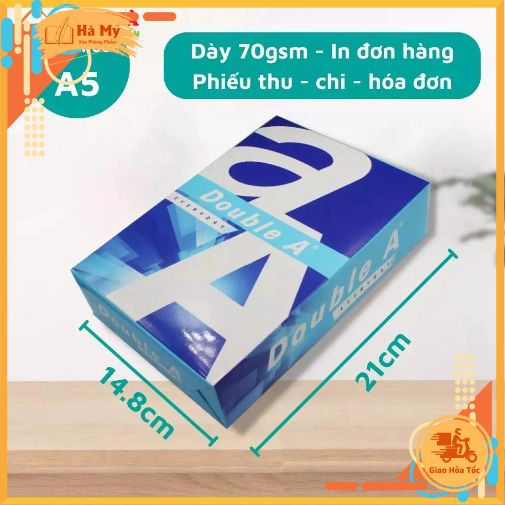 Thùng Giấy In A4/A5 Double A 70 gsm 500 tờ chính hãng nhập khẩu từ Thái Lan