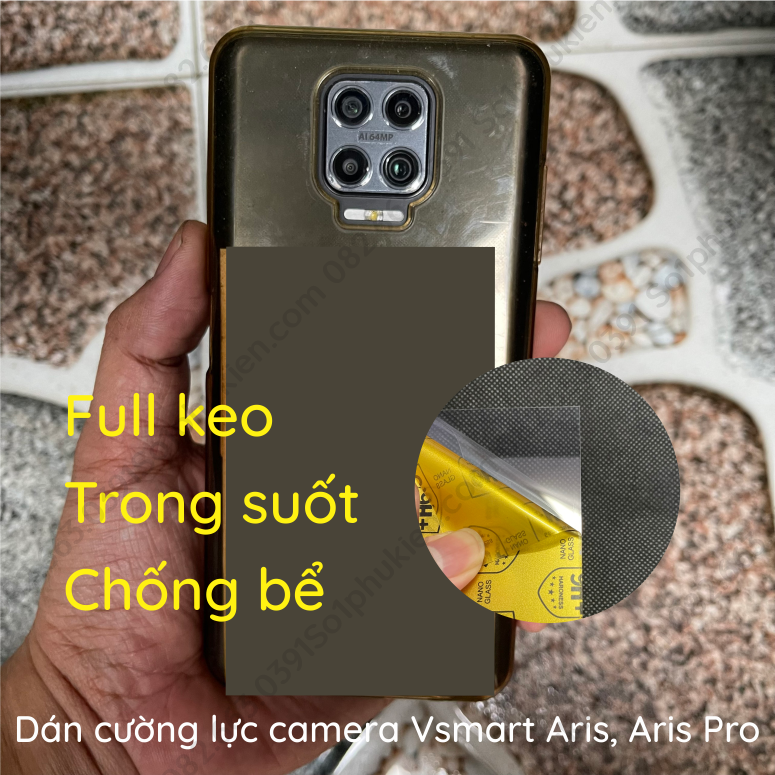 [HCM]Cường lực camera Vsmart Aris siêu bền 3 lớp bảo vệ camera
