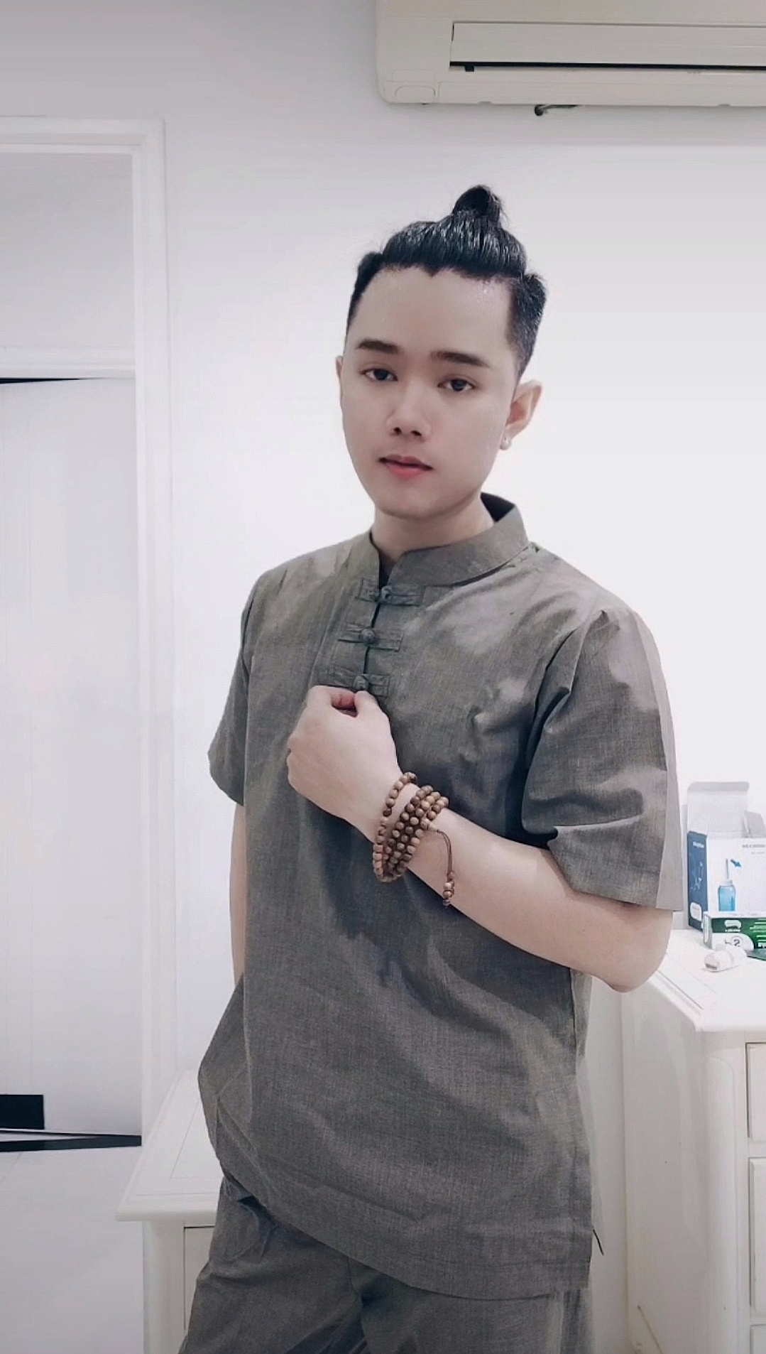 ĐỒ LAM ĐI CHÙA  3 Nút Tay Ngắn