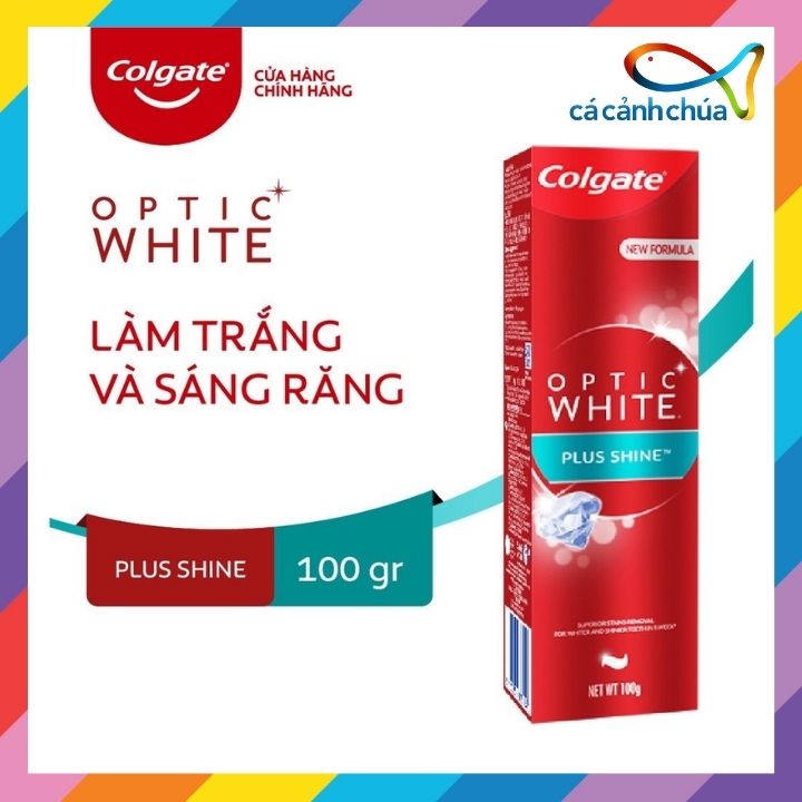 Combo 2 kem đánh răng Colgate Optic White Plus Shine làm trắng răng & sáng răng 100g