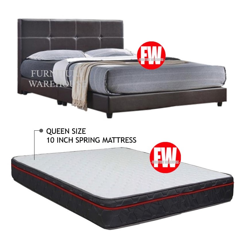 queen bed and base set