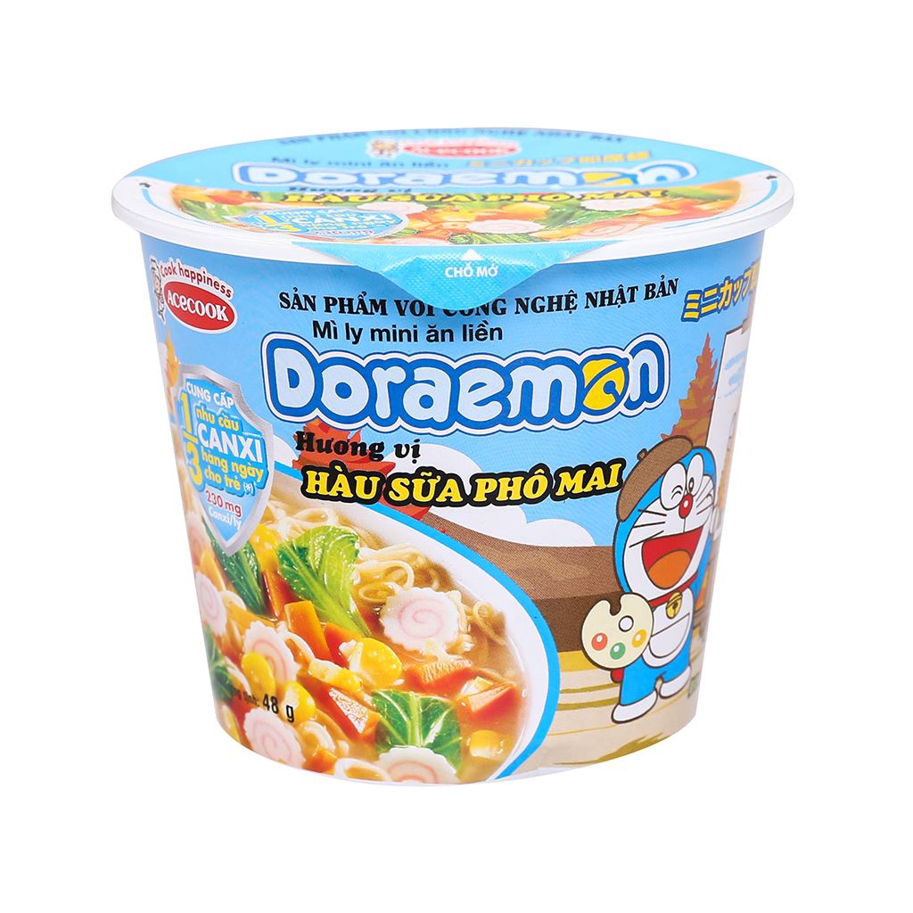 Mì ly mini doremon hàu sữa phô mai/ hải sản chua ngọt 48g