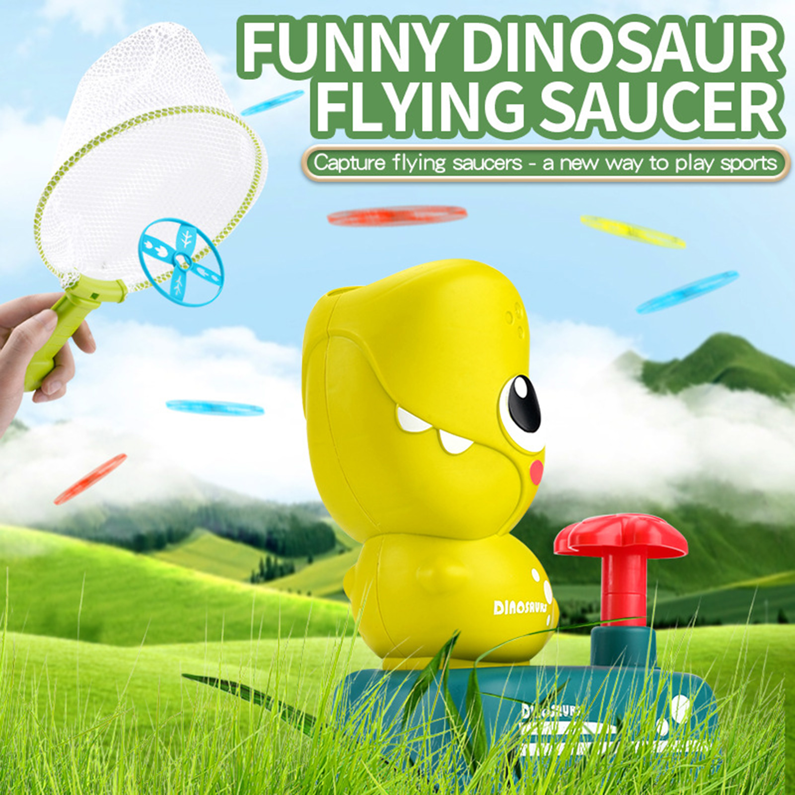 Kids Outdoor Toys Family Outside Catching Games Fun Outdoor Flying Disc Launcher for Kids 3-12 Perfect Birthday Gift less Than
