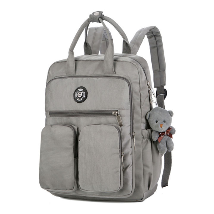 Balo nữ cao cấp thời trang có quai xách tay đa năng du lịch hay đi làm nhiều ngăn tiện ích túi kèm gấu trúc Tặng combo 4 món Shalla