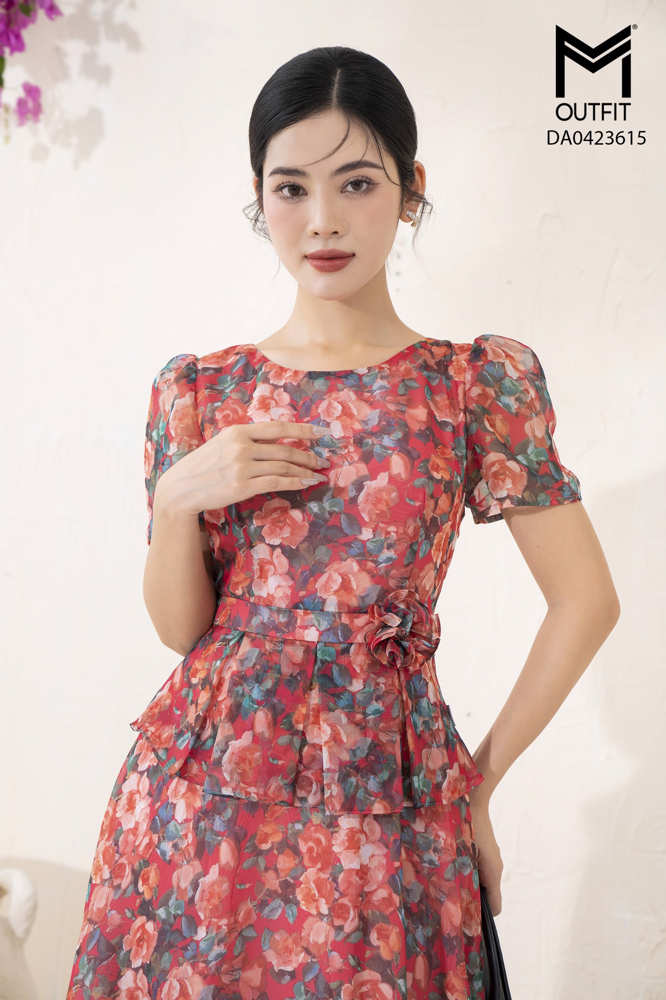 Đầm peplum đính hoa TT