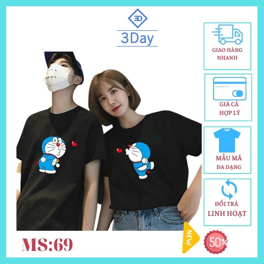 [Áo Đôi Giá Xưởng+Tặng 2 Túi Thơm 19K] Áo Thun Cặp Đôi Nam Nữ Doremon Cá Tính MS:69,Chất Vải Thun Cotton Mềm,Mát Mịn,Thoáng Khí,Phong Cách Hàn Quốc/ Giá 1áo +Tặng Kèm Túi Thơm Treo Tủ Quần Áo Thảo Mộc Thiên Nhiên Chống Ẩm Mốc